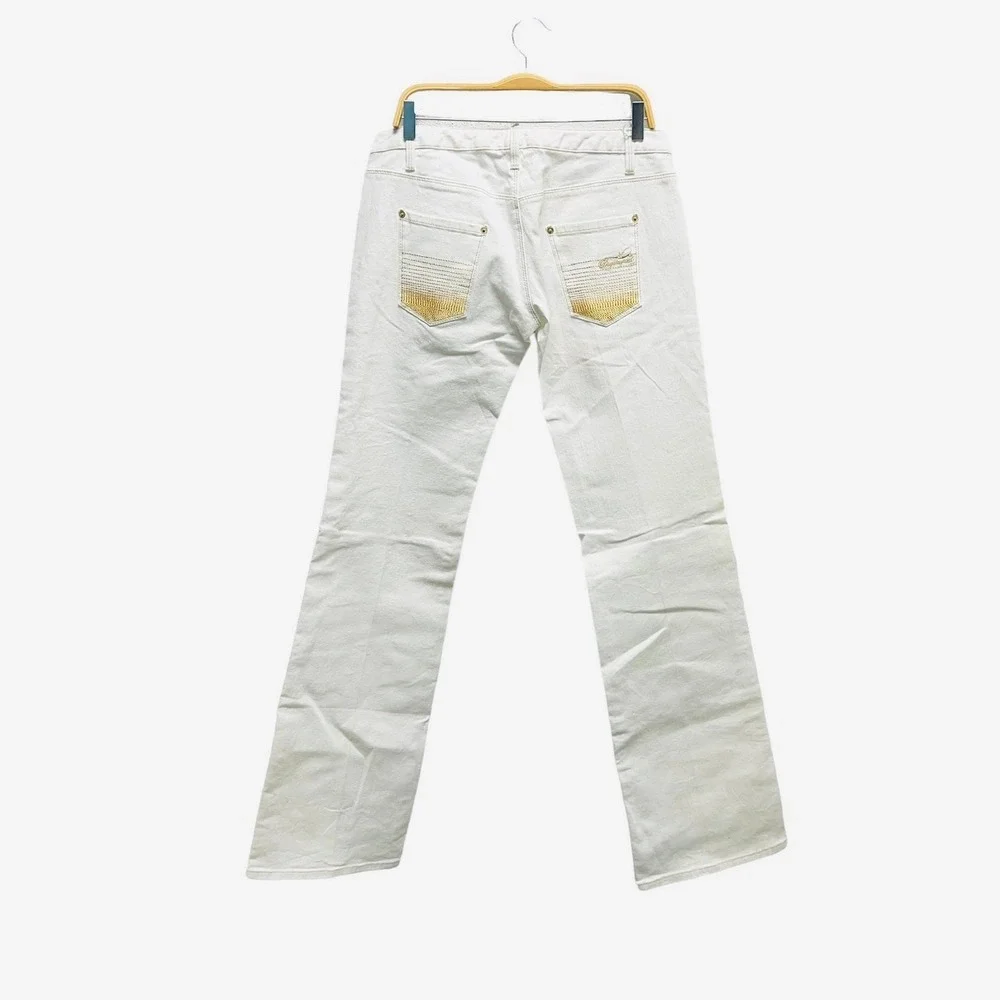 NWT DSQUARED2 Ivory Jeans Straight Leg Low Rise Y2K Women's‎ Size 40 (4 US)